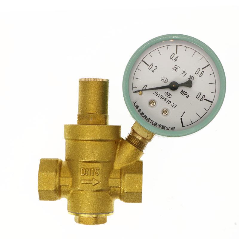 DN15 Регулируемый 4-точечный бытовой редукционный клапан давления воды для нагревателей и очистителей, диапазон давления 65-25