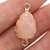1Pc Small Natural Stone Healing Crystal Connector, Teardrop Shape Golden Edge Pendant Connectors for Jewelry Making DIY Necklace Accessories 16x26 Mm