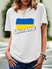 2024 New Women's Printed Ukraine Flag Short-sleeved Support Ukrainian Round Neck Short-sleeved 3D T-shirt