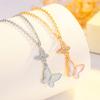 Weihua Put On The Shelves Imitation White Shell Double Butterfly Necklace Collarbone Chain Female, Light Luxury High-End Versatile Jewelry