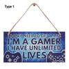 Boys Girls Game Ornaments Gaming Room Sign Wood Plaque I'm Gamer Do Not Disturb Hanging Pendant