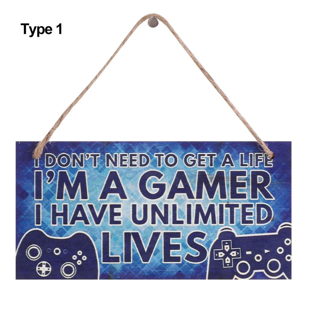 Boys Girls Game Ornaments Gaming Room Sign Wood Plaque I'm Gamer Do Not Disturb Hanging Pendant