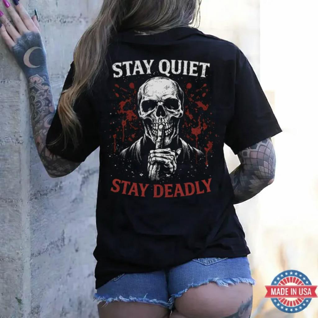 Skull Silence Graphic Gothic Dark Style Unisex Casual Tee Unisex T-Shirt