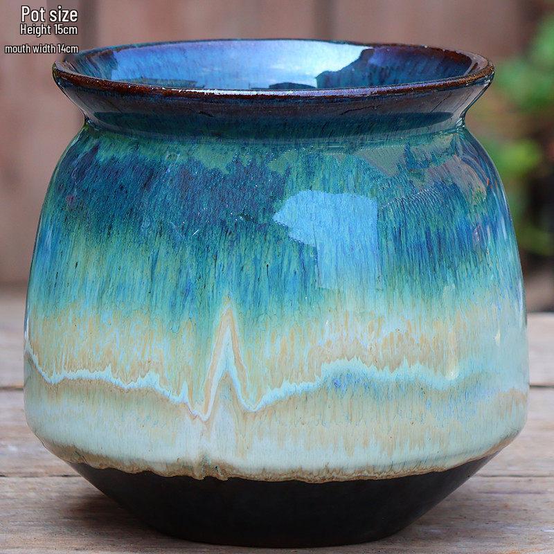 Handmade Tall Ceramic Planter - Coarse Pottery with Large Opening for Succulents, Green Plants, Bird of Paradise, Bougainvillea
