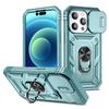 Чехол-броня с защитой камеры-слайдера, противоударный, для iPhone 16 15 14 13 12 11 Pro Max Plus 13Mini, с магнитным кольцом-держателем, задняя крышка
