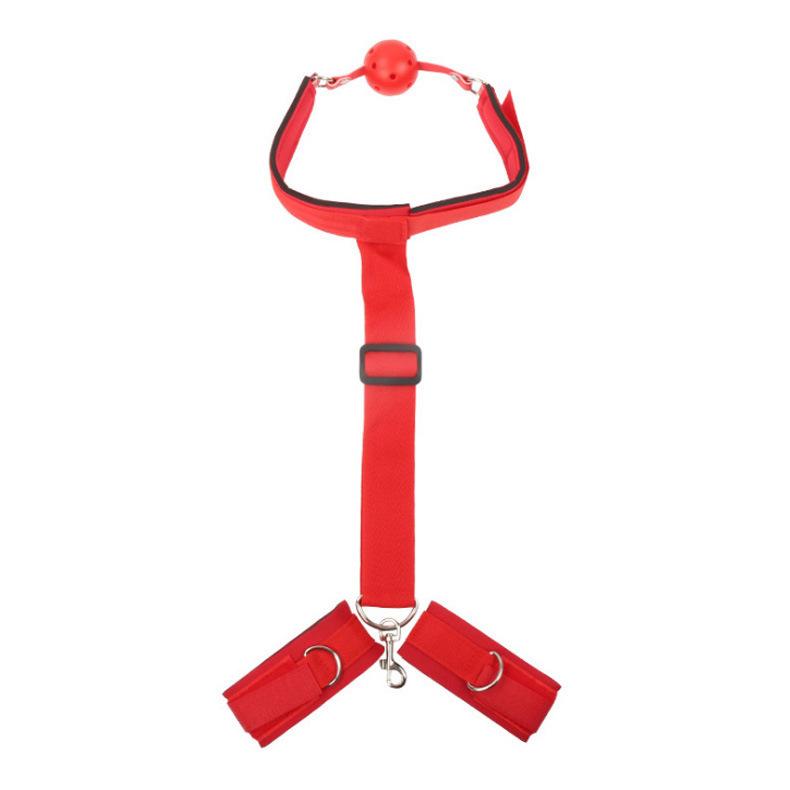 БДСМ набор для связывания сдержанность взрослая игра наручники шея воротник запястье рот кляп ремень фетиш SM секс игрушка для женщин пары