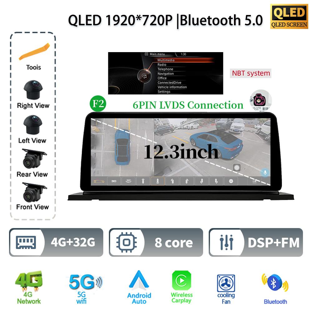 12,3" для BMW 5 серии F07 GT 2011-2017 Android 14 автомобильное радио мультимедиа стерео 4G GPS навигация WIFI беспроводной BT CarPlay экран