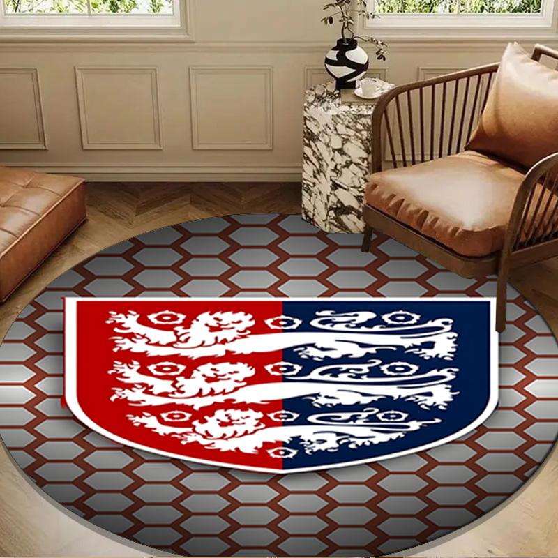 1PC rug England Football Crest Round mat Home Decor, Chair rug For livingroom,Bedroom, doormat home decor Birthday Gift Christmas Gifts