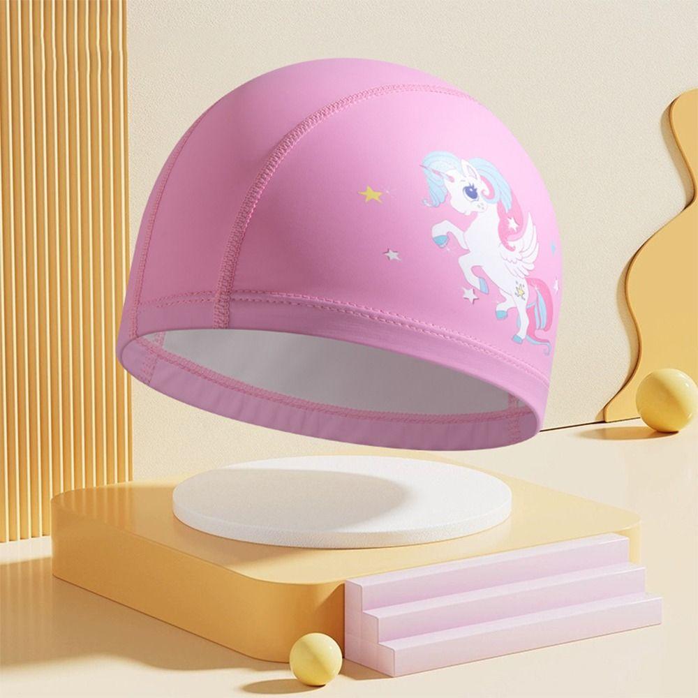 Детские шапочки для плавания из полиуретановой ткани, эластичные шапочки для плавания, дайвинга, шапочки для мальчиков и девочек