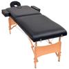VidaXL Table de massage pliable et tabouret 10 cm d'épaisseur Noir 110155