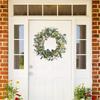 1PC Eucalyptus Wreath New Year Simulation Leaves Hanging Decor Christmas Door Hanging Wreath Holiday Decoration