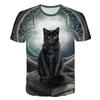 Летняя футболка с коротким рукавом, 3D цифровая печать, рисунок кошки, модный повседневный топ для мужчин, футболка