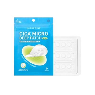 [K-Beauty] Пластыри Hatherine Spot Care Cica+ Micro Needle Patch от прыщей и пятен – интенсивное лечение прыщей, корейский уход за кожей, 9 патчей
