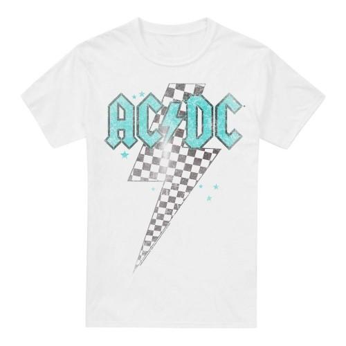 AC/DC Мужская футболка с косой клеткой и молнией