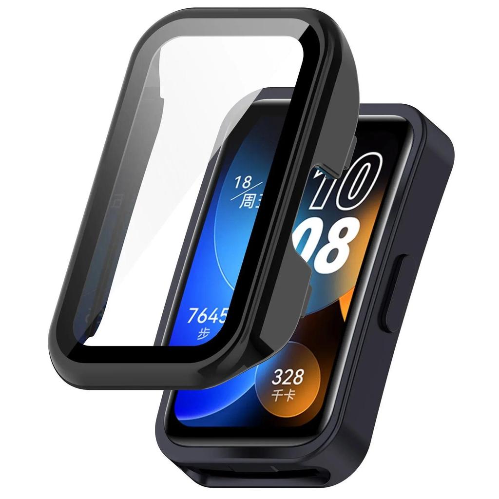 Case+Glass for Huawei Band 10 9 8 Anti-falling HD Screen Tempered Glass Film Protective PC Shell for Huawei Band 9 10 Cover Case