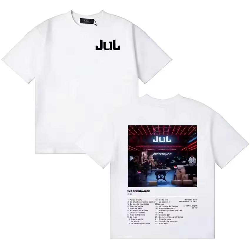 Fashion Hip Hop Comfortable Short Sleeve Vintage T shirt Printed With French Rapper Jul Patterns Women And Men T shirt