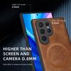 Кожаный магнитный чехол для телефона Samsung Galaxy S25 Plus S23 S24 FE S22 S21 S20 Note20 Ultra для чехла с беспроводной зарядкой Magsafe