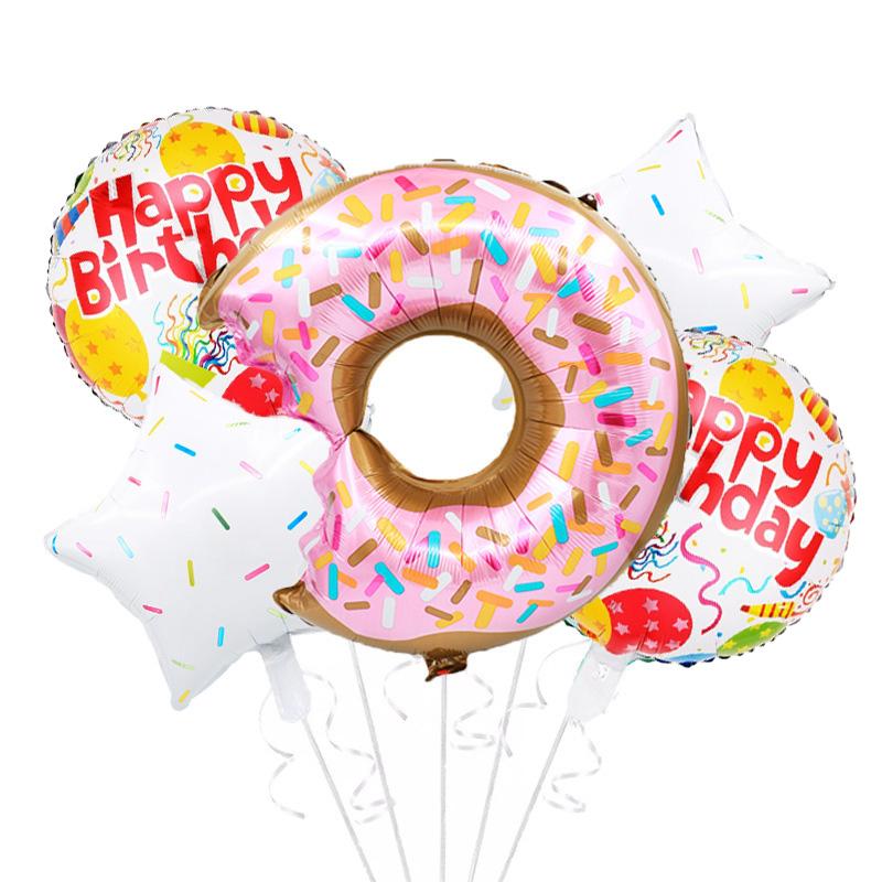 Sweet Donut Ice Cream Cake Foil Balloons Love Helium Balloon Baby Shower Birthday Party Decoration Kids Toy Digital Figure Globo