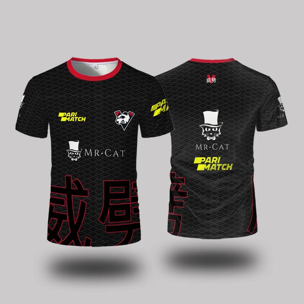 Униформа киберспортивного клуба Virtus.Pro Летняя уличная мужская и женская спортивная дышащая футболка свободная повседневная с круглым вырезом одежда