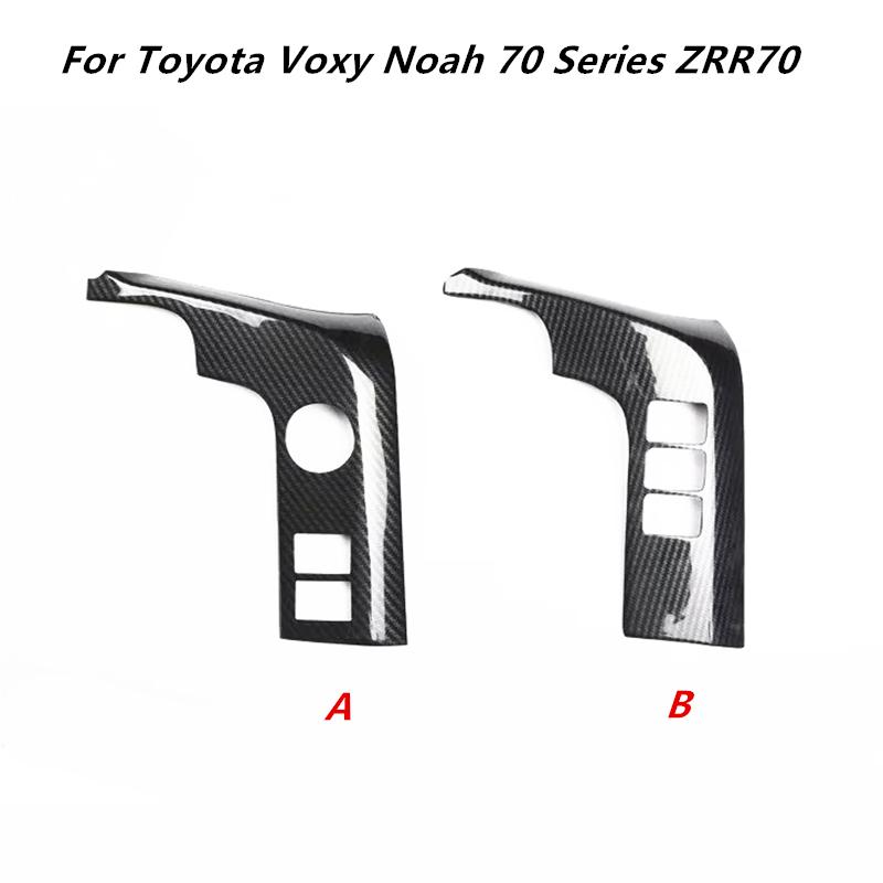 For Toyota Voxy Noah 70Series ZRR70 ABS Carbon Fiber Style Car Decoration Headlamp Control Panel Pasted with Interior Trim Strip