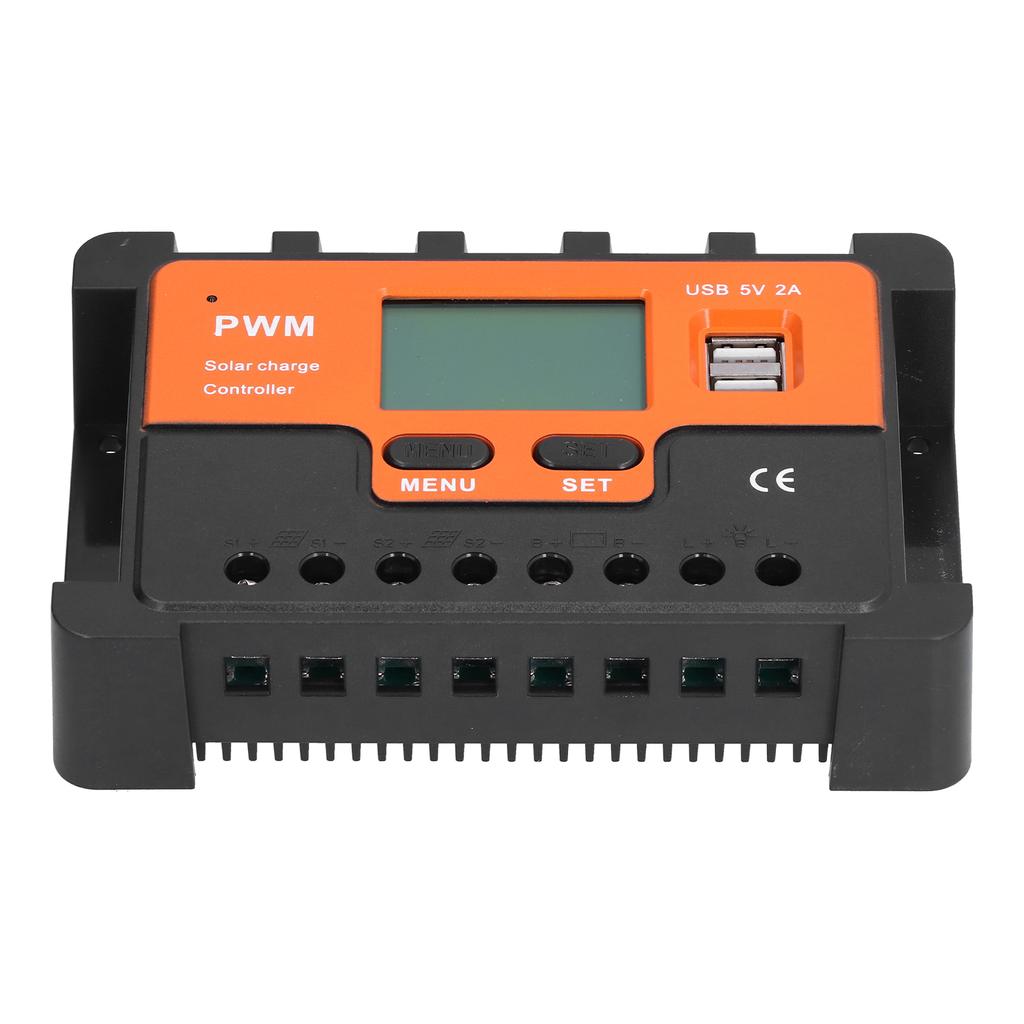 Solar Charge Controller 12V/24V 30A Circuit Protection Dual USB Interface Paremeter Adjustable LCD