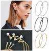 1 пара новых женских модных серег-хупов с подушечкой-клипсой большого круга для ушей без пирсинга