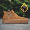 Men's Chelsea Suede Slip-On Ankle Boots, Retro British Style, Winter Velvet, Versatile Mid-Top Martin Design