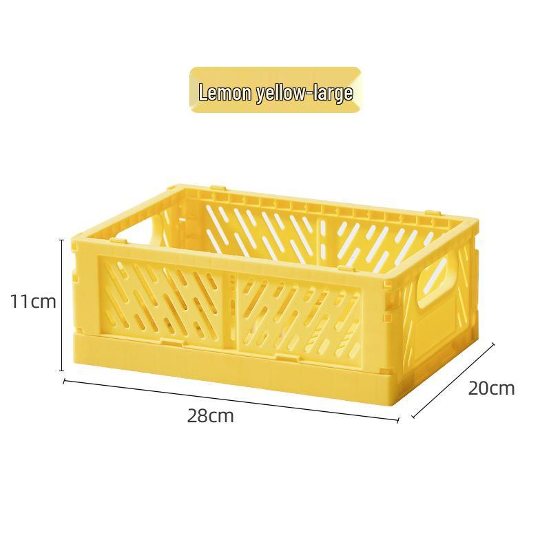 Складная пластиковая корзина для хранения - Креативный, штабелируемый контейнер для организации рабочего стола, гостиной или холодильника