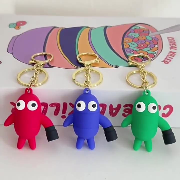 Cute REPO Robot Keychain Figure Soft Rubber Mobile Game Accessory Keyring Bag Charm Gift Collectible