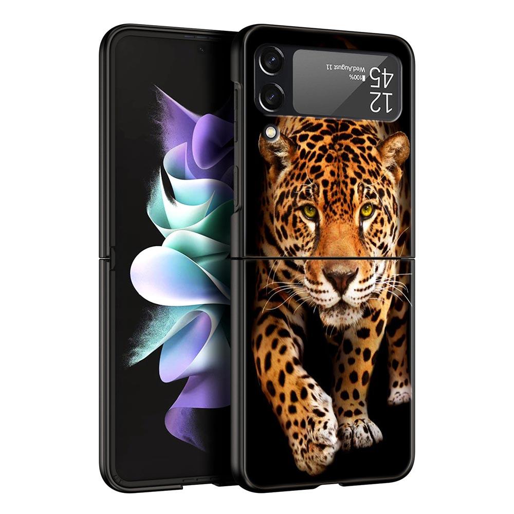 Чехол для телефона Z Flip 4 для Samsung Galaxy Z Flip 3 5G ZFlip3 Flip3 zflip Flip4 черный жесткий чехол для ПК тигр лев леопардовый чехол