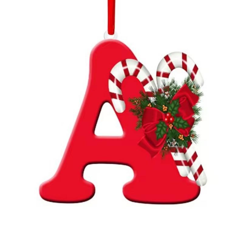 New Creative English Letter Hanging Acrylic Flat Christmas Tree Home Party Decoration Gift