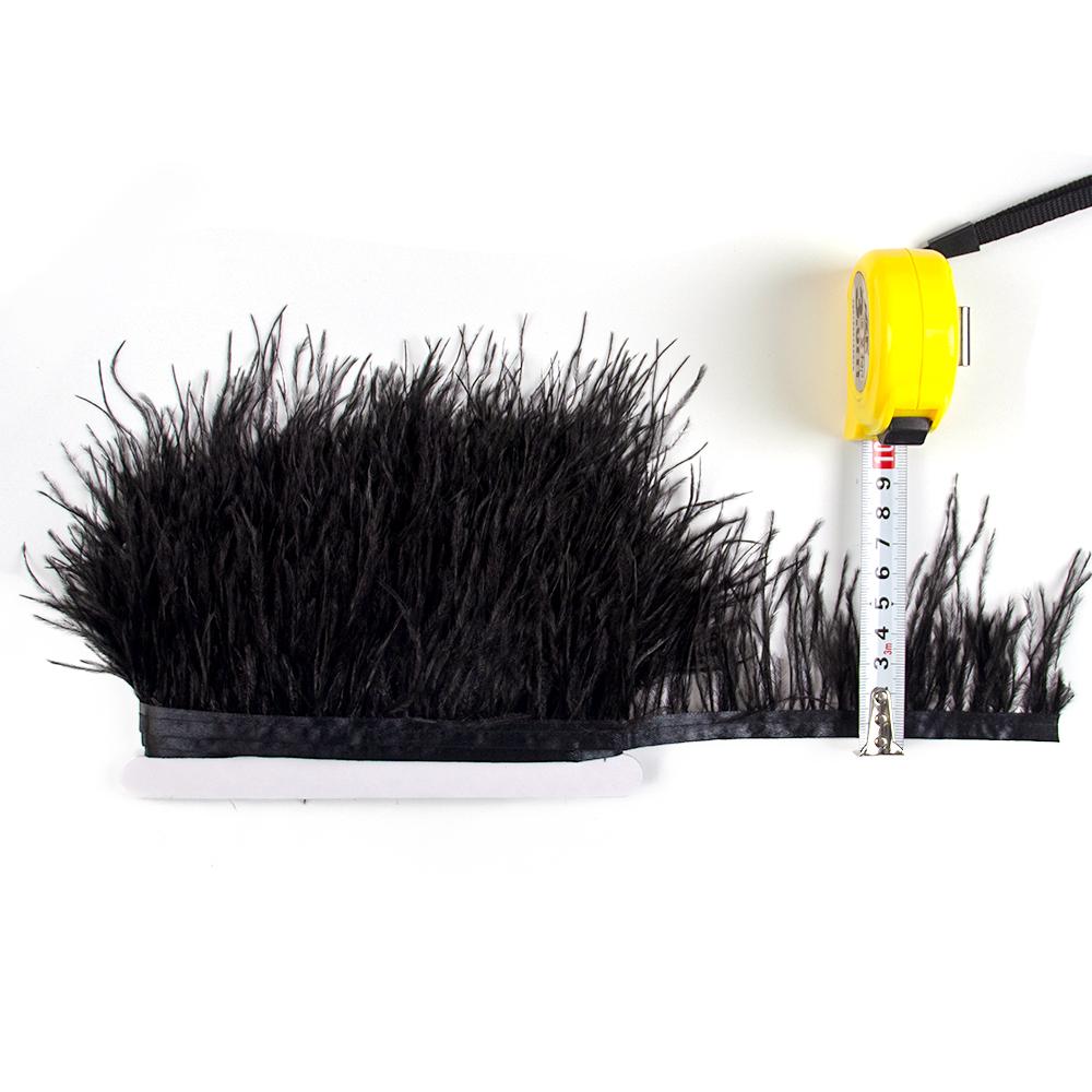 Feather1Meter Fluffy Ostrich Feathers Trim 6-8CM for Diy Craft Sewing Fringe Ribbon Dress Wedding Party Stage Clothing Plume Decoration
