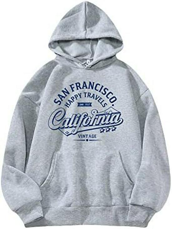 2024 COZYEASE Женский худи с длинным рукавом и принтом букв