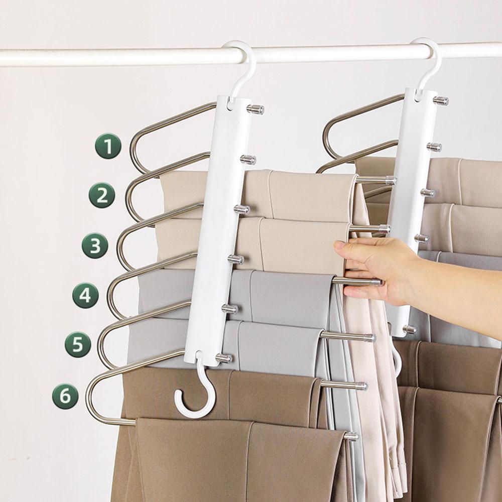 6 в 1 вешалки для брюк вешалки для одежды из нержавеющей стали вешалки для брюк экономия места вешалки для гардероба вешалка для одежды вешалки для одежды вешалка для брюк ангары