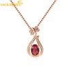 Women Necklace Pendant Copper Alloy Red Zircon Fashion Gift Christmas Gift