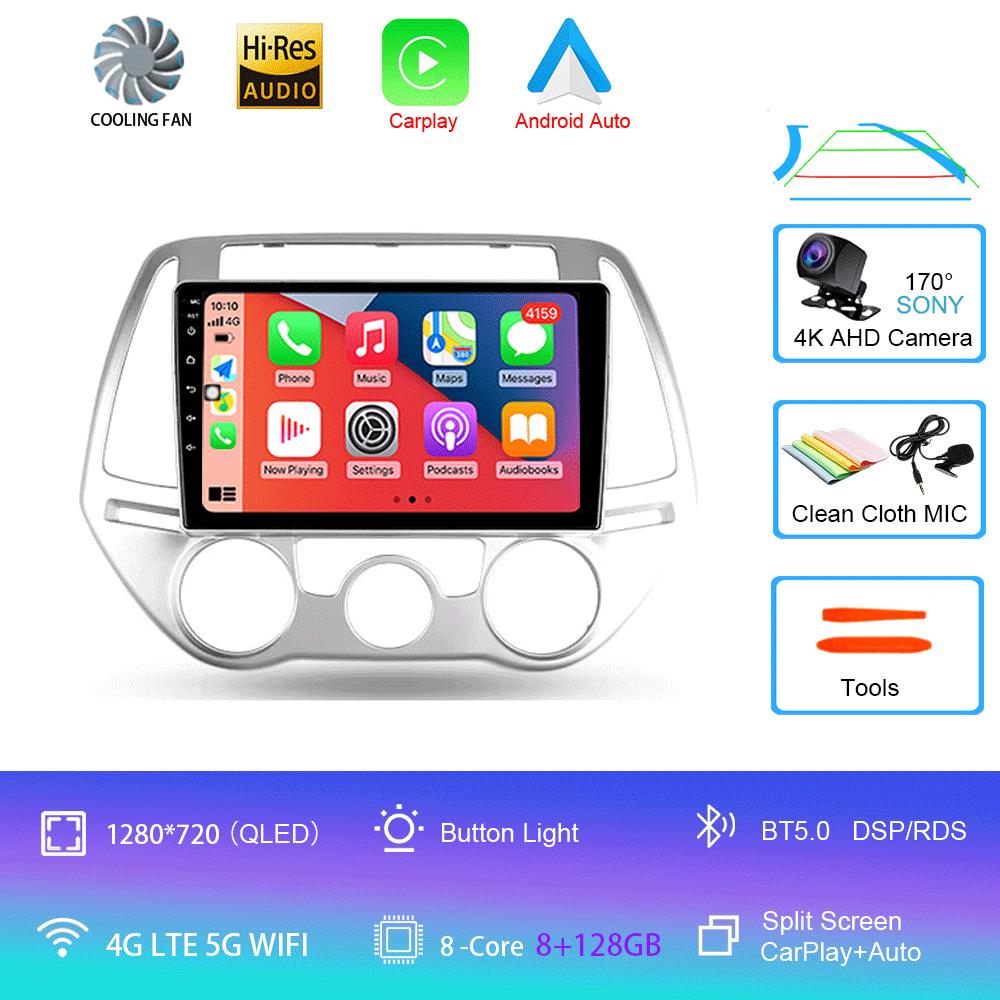 Автомобильный радиоприемник Android 14 Carplay Auto Multimedia Player для Hyundai I20 2010 2012 2013 2014 DSP Autoradio GPS Stereo 2din Head Unit