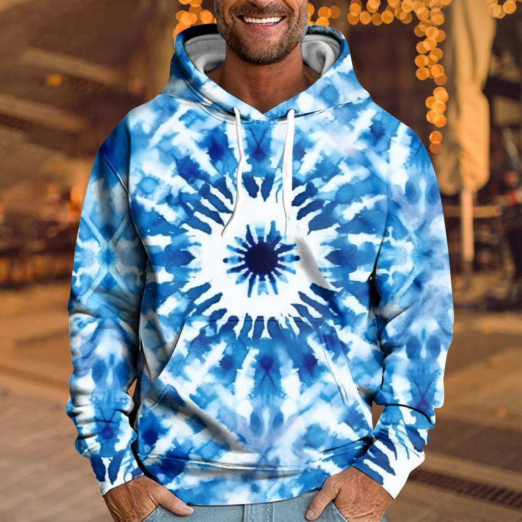 Men's Loose Printed Hooded Sweatshirt Men's Casual Fashion Sports Sweatshirt
