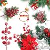 20 шт. Искусственный снег Матовые стебли с красными ягодами Домашний декор DIY Поделки Украшение для рождественской елки Вечеринка Новогодние праздничные украшения