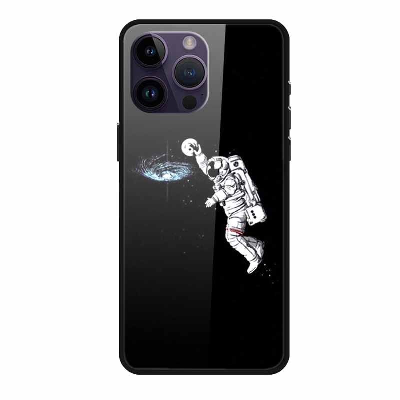 Стеклянная задняя крышка для чехла телефона iphone 16 Pro Max 16Pro Max Жесткий закаленный стеклянный чехол Для iphone 15 Pro Max Чехол Мягкий бампер из ТПУ