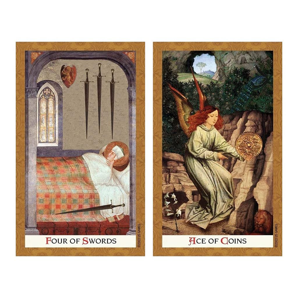 Kancharo 78-Card Tarot Card Set [Golden Tarot] Includes Japanese Tarot Card Instructions & Pouch (Authentic)