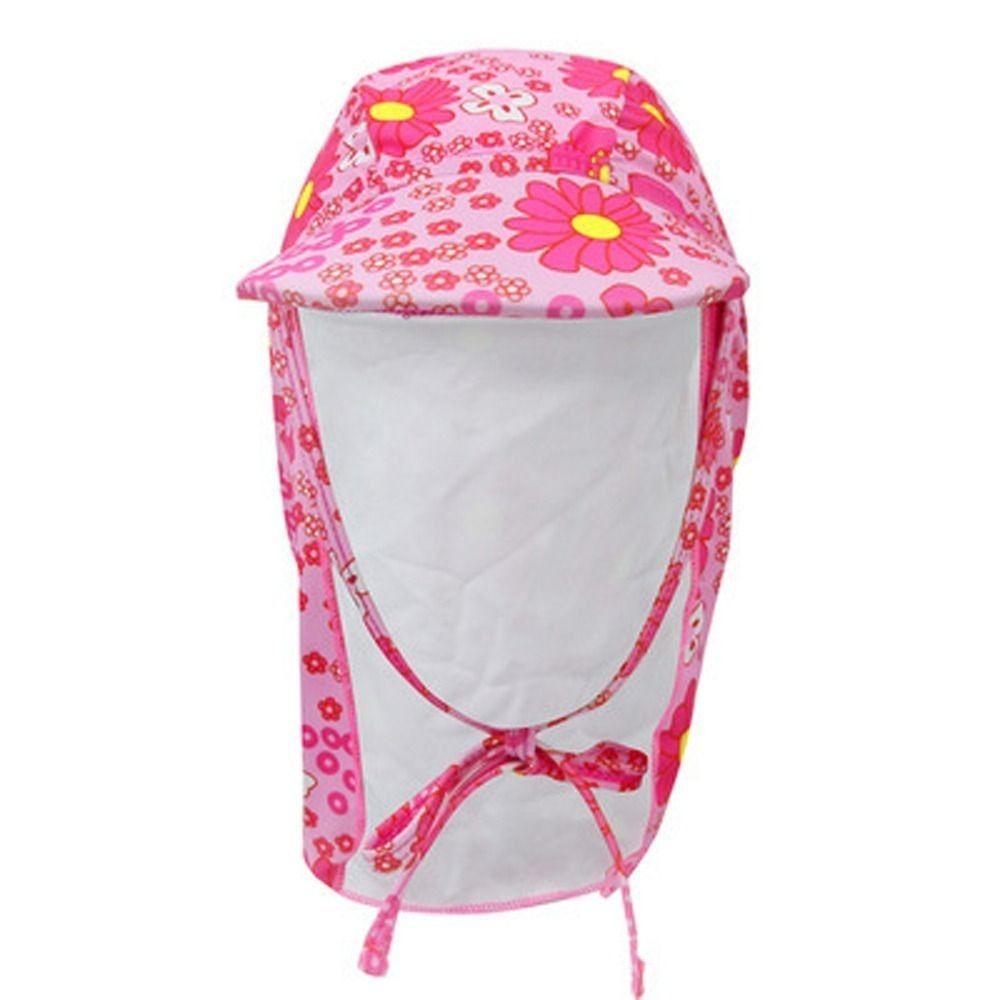 Flower Kids Beach Hat UV Protection Sunshade Swimming Cap Flap Cap Kids Sun Hat  Swimming