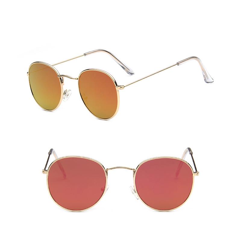 Мода Мода Круглая Рамка Стеклянные Аксессуары Солнцезащитные Очки Светоотражающий Тени Тенденция Красочные Для Женщин Анти-УФ