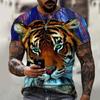 New Summer Men's Fashion T-shirt Personality Tiger Printed Men's T-shirt Top