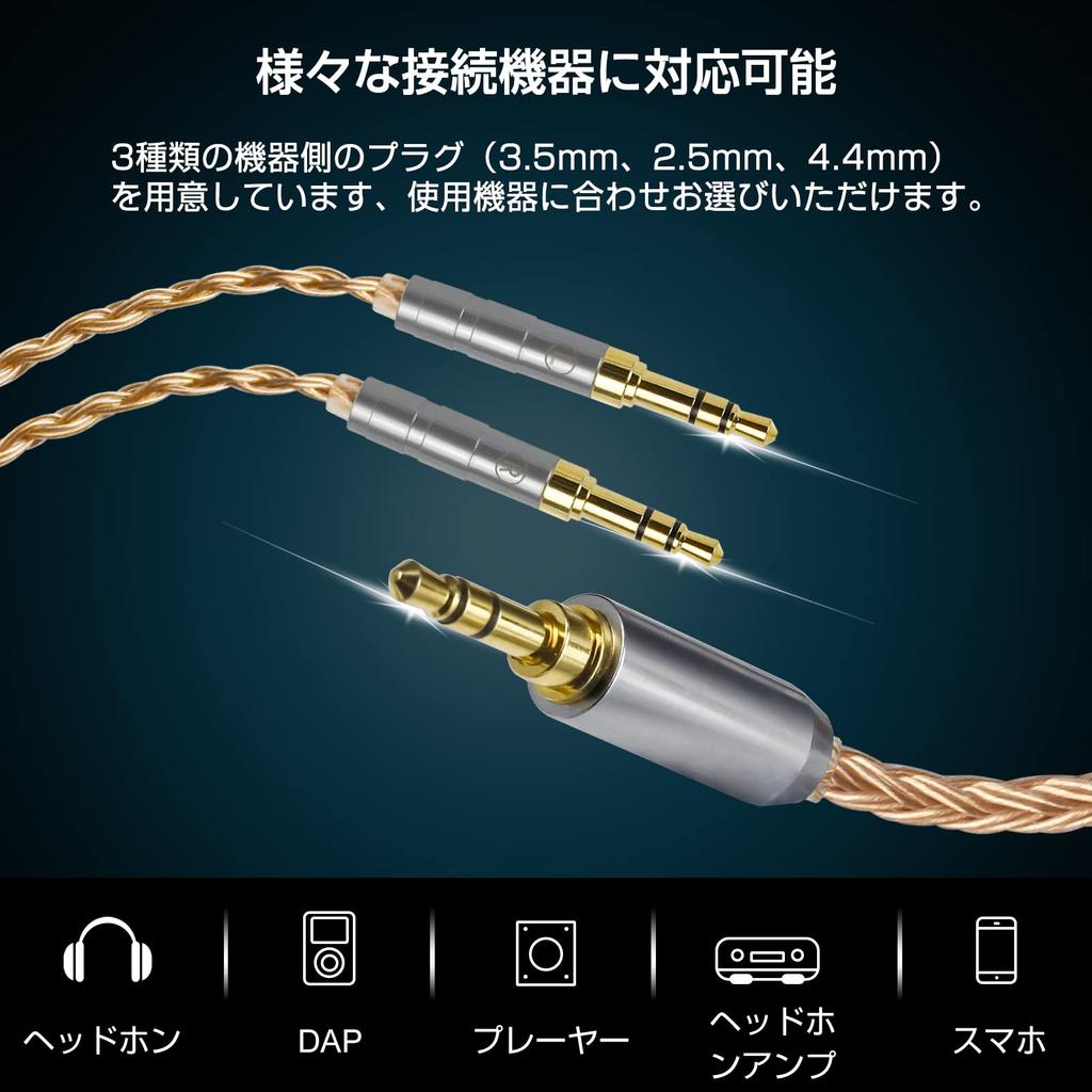 okcsc ZT16 16-Core Pure Copper Headphone Replacement Cable, 4.4mm Balanced to Dual 3.5mm