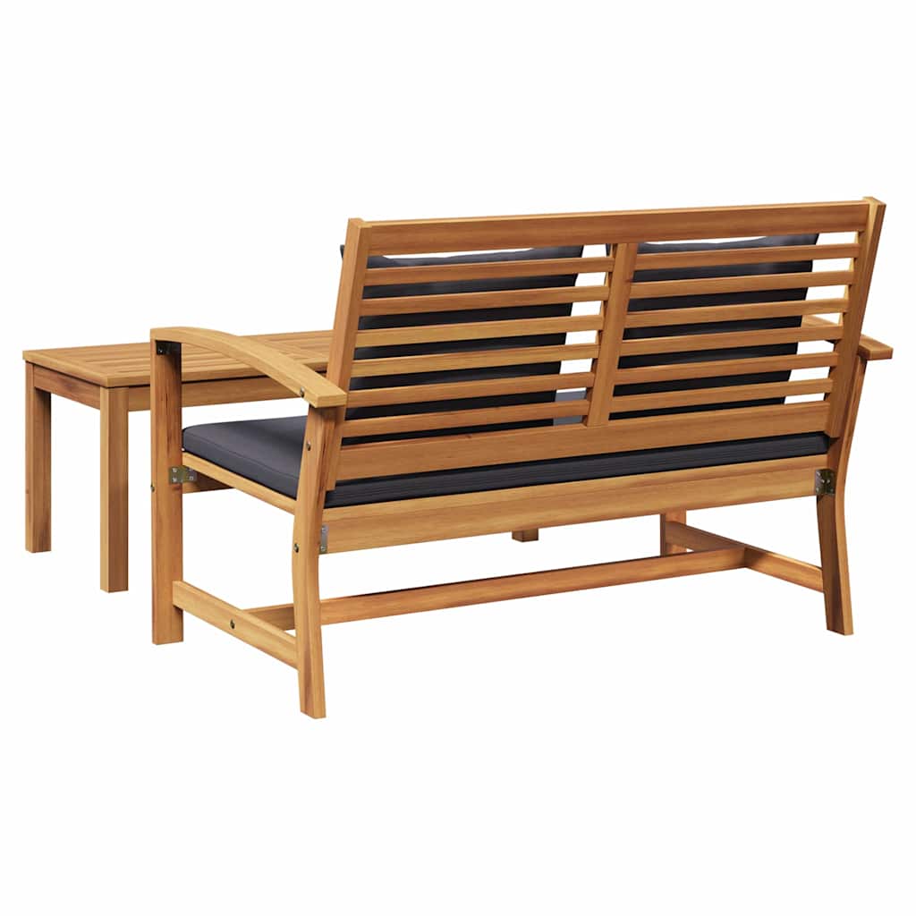 Garden Bench in Brown and Dark Grey 110 x 66 x 76 cm Solid Teak Wood