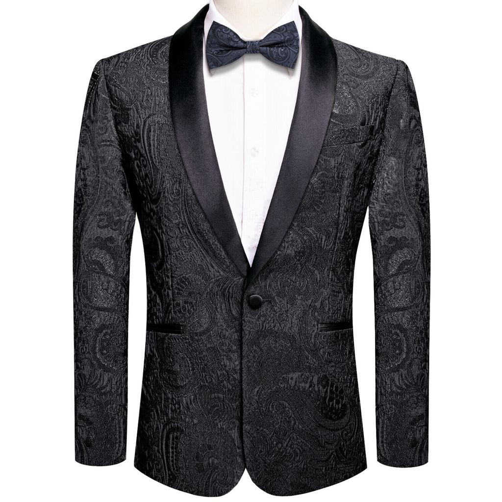 Men's Floral Dress Suit Luxury Embroidered Wedding Blazer Dinner Tuxedo Jacket