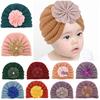 European & American Children's Knitted Woolen Hat with Flower - Warm Baby Hat for Autumn & Winter