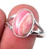 Natural Rhodochrosite Gemstone Handmade 925 Solid Sterling Silver Ring S.10 H5e65