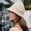 French Hepburn wind fine grass encryption straw hat women's summer sun protection shade equestrian hat outdoor breathable sun hat vacation