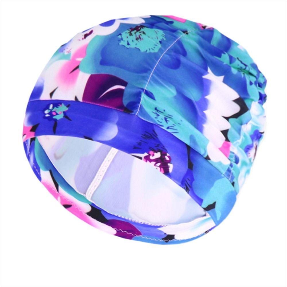 Шапочка для плавания с принтом цветов, высокая эластичность, для длинных волос, шапочка для дайвинга, шапочка для плавания, шапочка для бассейна